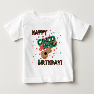 Camiseta Para Bebê Aniversário feliz de Cinco de Mayo!