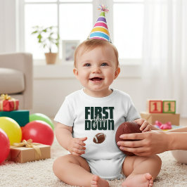 Camiseta Para Bebê Aniversário Futebol Primeiro Ano Design Verde