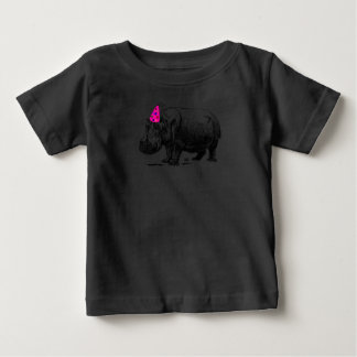 Camiseta Para Bebê Aniversário Hippo Em Festa Hat