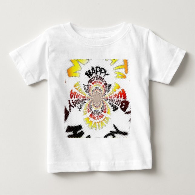 Camiseta Para Bebê Aniversário Kaleidoscope Art Impressão (Frente)