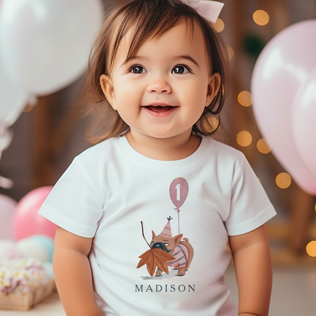 Camiseta Para Bebê Aniversário Pata-pãozinho bonitinho Pug Idade Pers (Birthday Paw-ty cute puppy dog Pug Custom Age Baby T-Shirt)