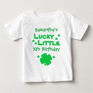 Camiseta Para Bebê Aniversário Pequenino Sortudo