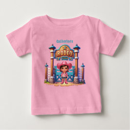 Camiseta Para Bebê Aniversário Personalizado de Primeiro Rodeio de Co