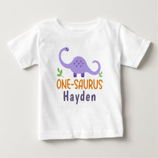 Camiseta Para Bebê Aniversário personalizável do dinossauro monossaur