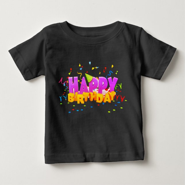 Camiseta Para Bebê Aniversário presente (Frente)