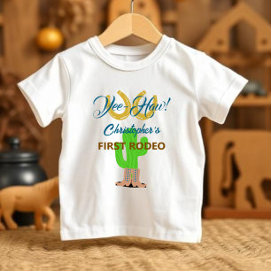 Camiseta Para Bebê Aniversário Rodeio do Cowboy Western