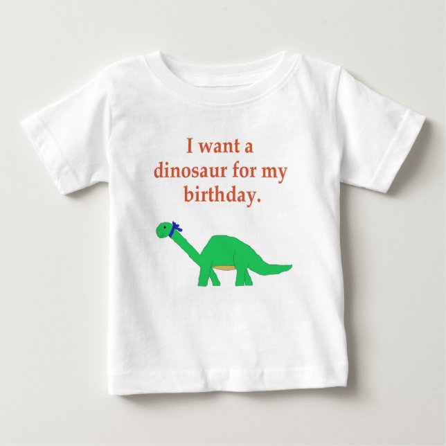 Camiseta Para Bebê Aniversário roupa do Dinossauro (Frente)