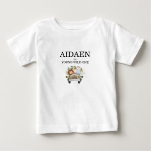 Camiseta Para Bebê Aniversário Wild One Jungle Safari