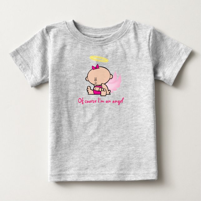 Camiseta Para Bebê Anjo da menina T-Shirt (Frente)