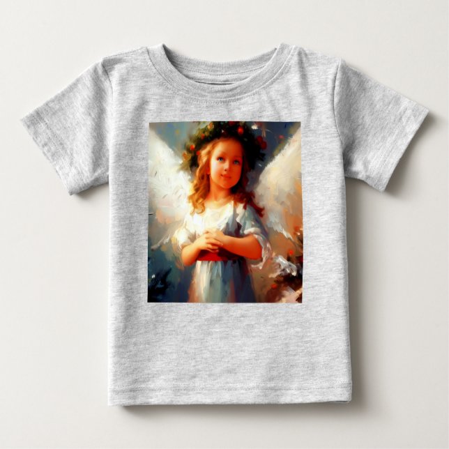 Camiseta Para Bebê Anjo de Natal 1 (Frente)