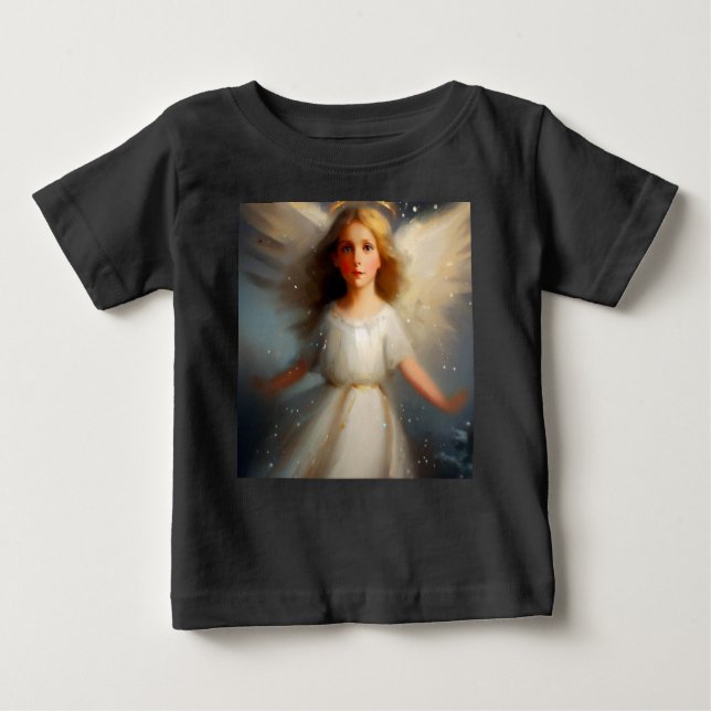 Camiseta Para Bebê Anjo de Natal 2 (Frente)