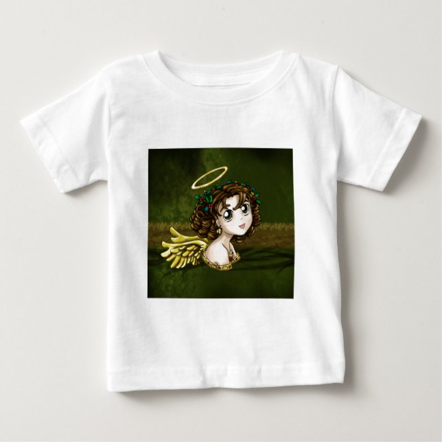 Camiseta Para Bebê Anjo do azevinho (Frente)