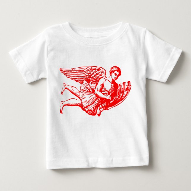 Camiseta Para Bebê Anjo Musical Voador (Frente)