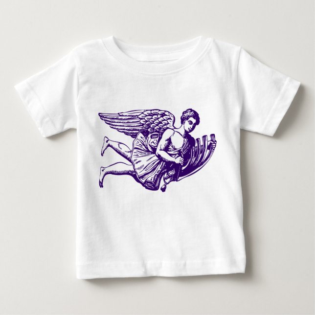Camiseta Para Bebê Anjo Musical Voador (Frente)