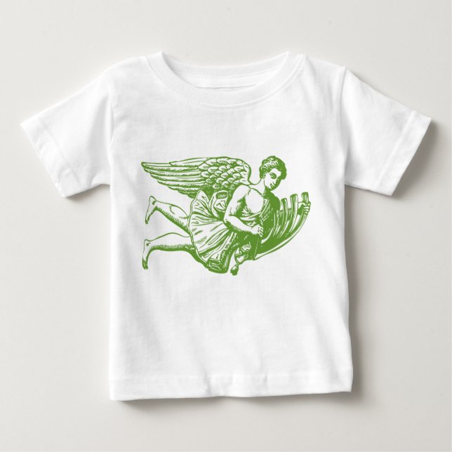 Camiseta Para Bebê Anjo Musical Voador (Frente)