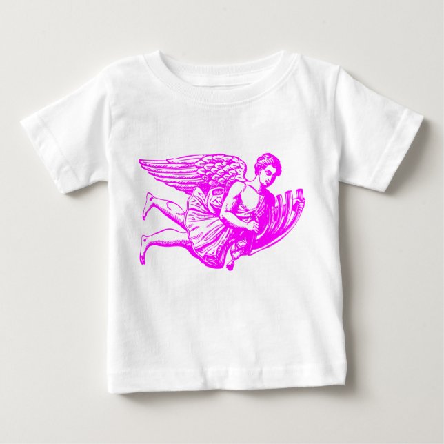 Camiseta Para Bebê Anjo Musical Voador (Frente)