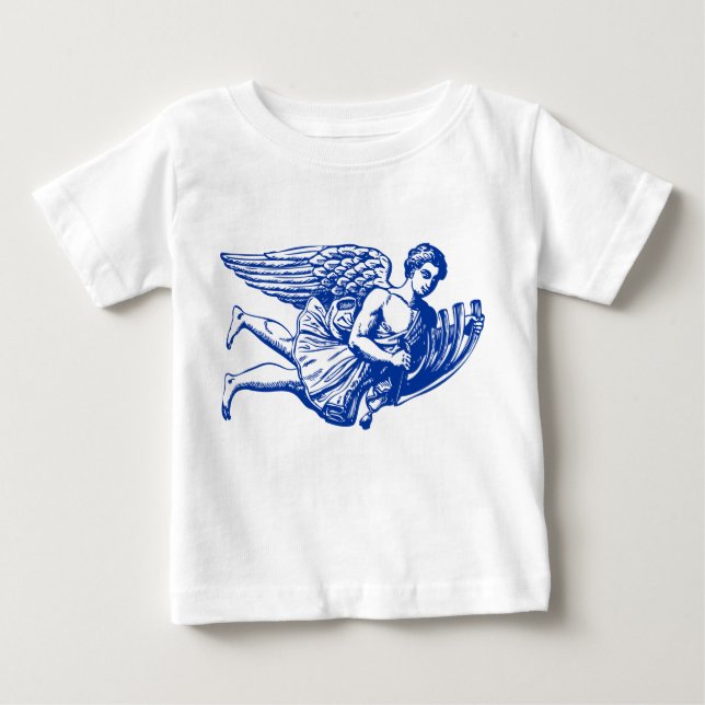 Camiseta Para Bebê Anjo Musical Voador (Frente)