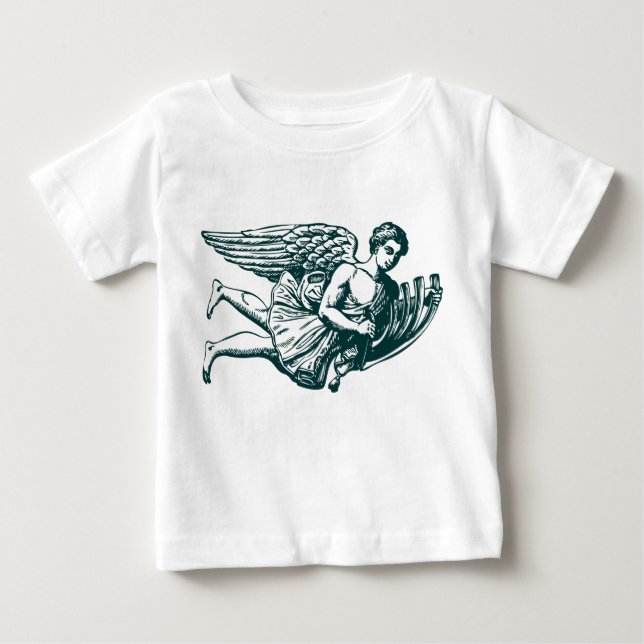 Camiseta Para Bebê Anjo Musical Voador (Frente)