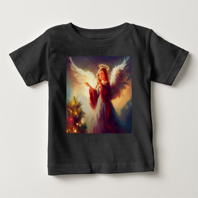 Camiseta Para Bebê Anjo Natal 3 (Frente)