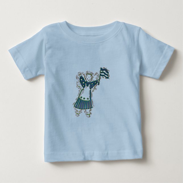 Camiseta Para Bebê Anjo Patriótico (Frente)