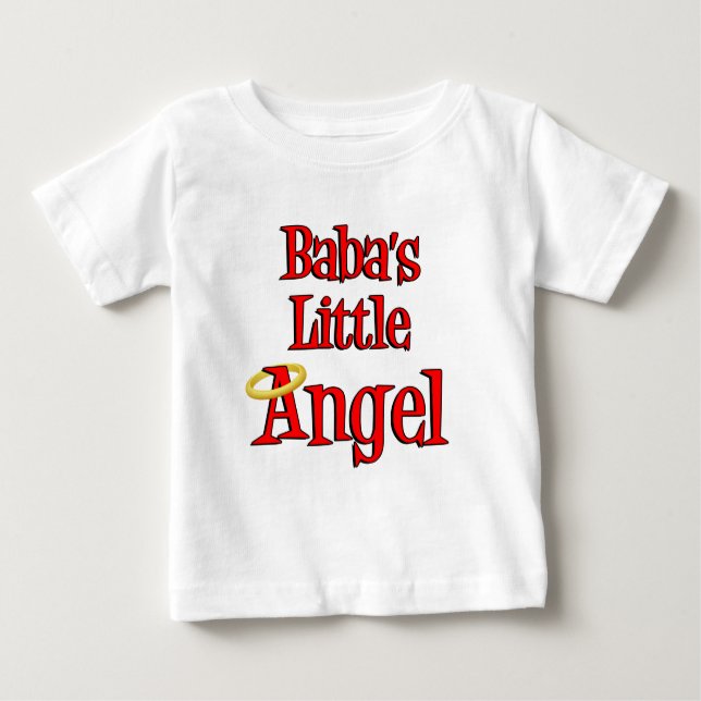 Camiseta Para Bebê Anjo Pequeno da Baba (Frente)