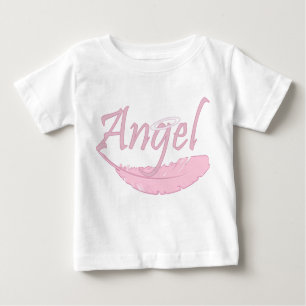 Camiseta Para Bebê Anjo Rosa