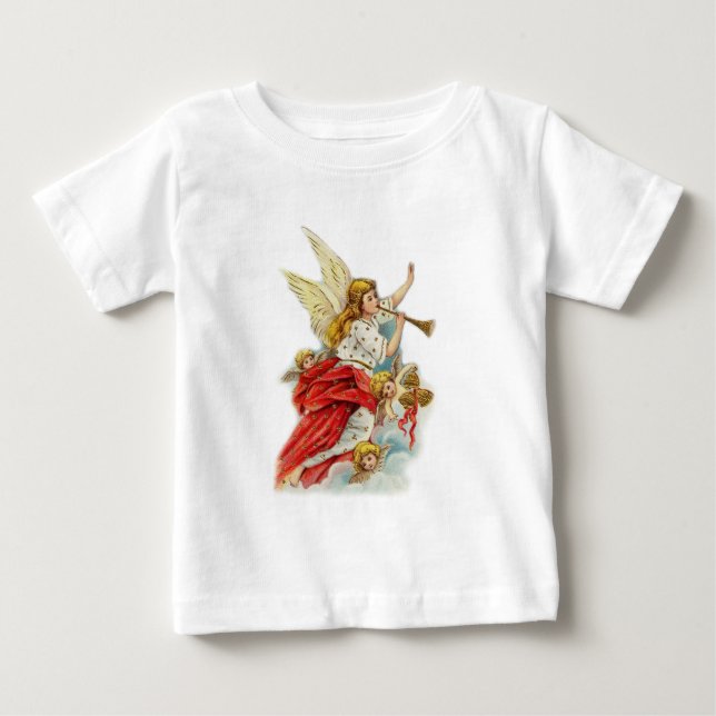 Camiseta Para Bebê Anjos de desejos de Natal (Frente)