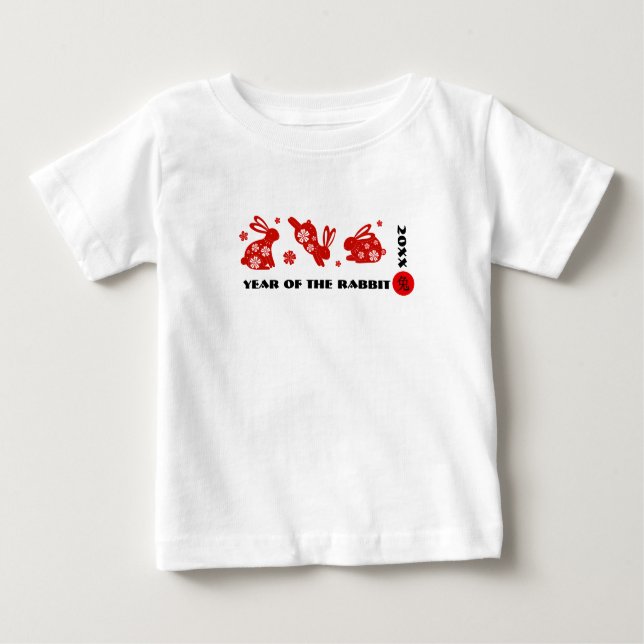 Camiseta Para Bebê Ano Chinês do Coelho (Frente)