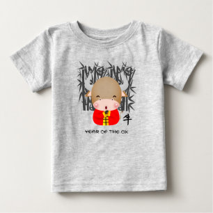 Camiseta Para Bebê Ano Chinês do Ox  Pequeno Ox