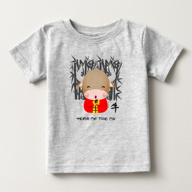 Camiseta Para Bebê Ano Chinês do Ox | Pequeno Ox (Frente)