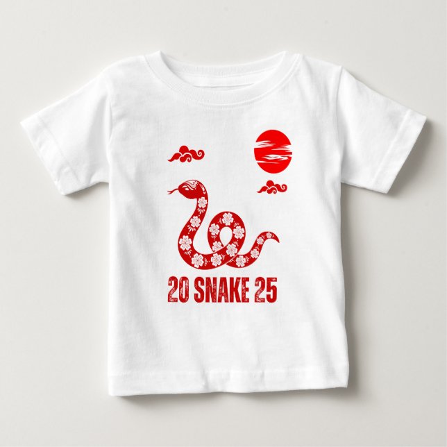 Camiseta Para Bebê Ano da Serpente 2025 (Frente)