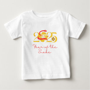 Camiseta Para Bebê Ano da Serpente 2025 flor