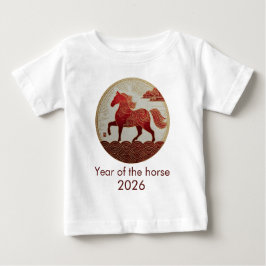 Camiseta Para Bebê Ano do Cavalo 2026 – Arte do Ano Novo Lunar