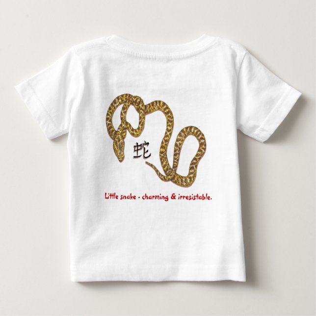 Camiseta Para Bebê Ano do Cobra (Verso)