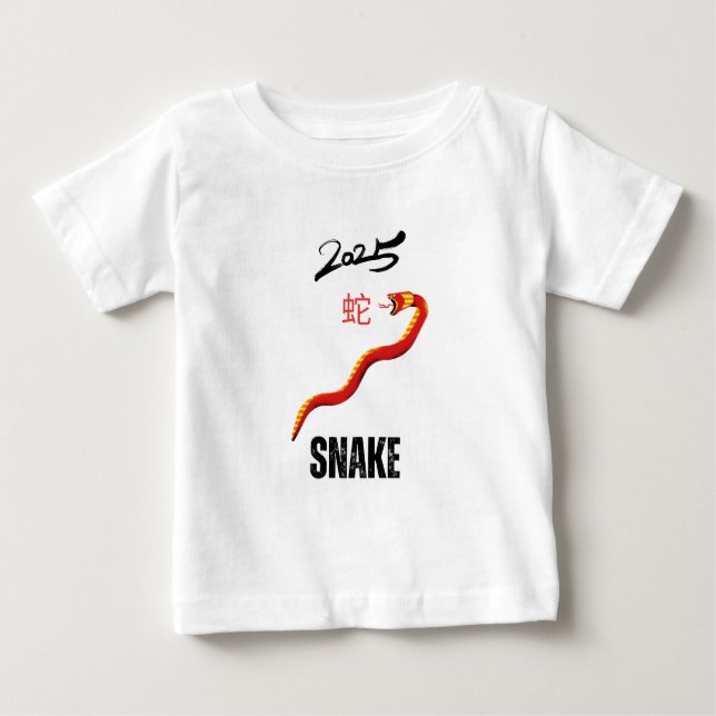Camiseta Para Bebê Ano do Cobra 2025 (Frente)