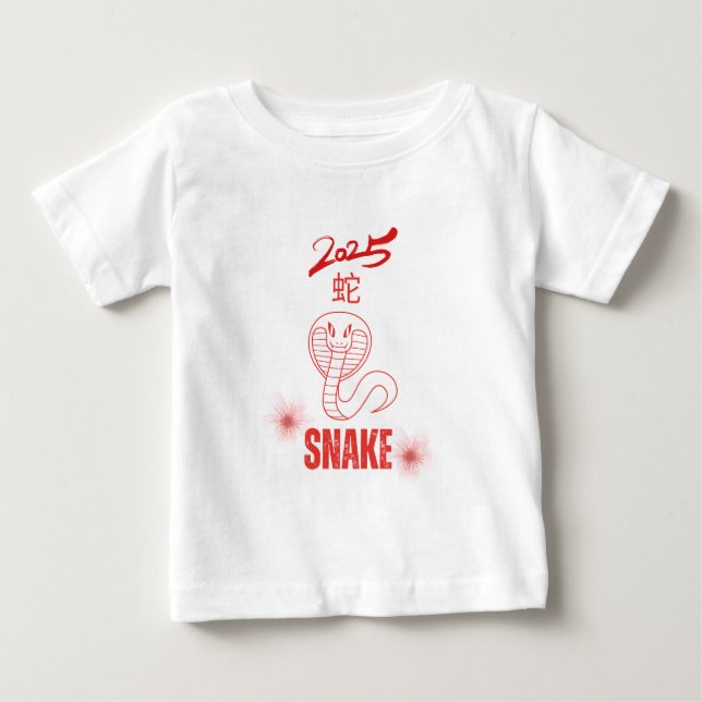Camiseta Para Bebê Ano do Cobra 2025 (Frente)
