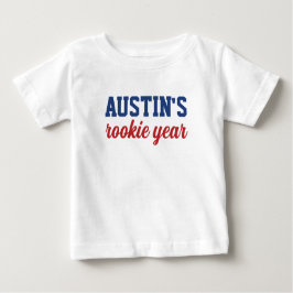 Camiseta Para Bebê Ano do Rookie de primeiro aniversario de Baseball