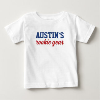 Camiseta Para Bebê Ano do Rookie de primeiro aniversario de Baseball