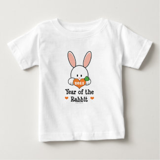 Camiseta Para Bebê Ano do t-shirt da criança do coelho