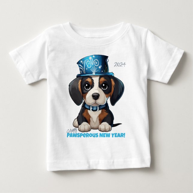 Camiseta Para Bebê Ano do Woofs! (Frente)