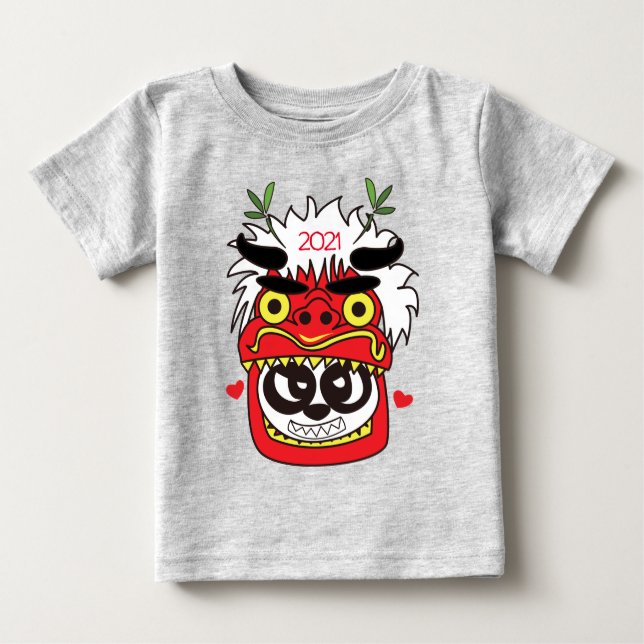 Camiseta Para Bebê Ano Novo 2021 (Frente)