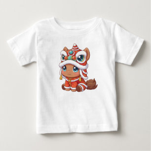Camiseta Para Bebê Ano Novo Chinês Cavalo 2026
