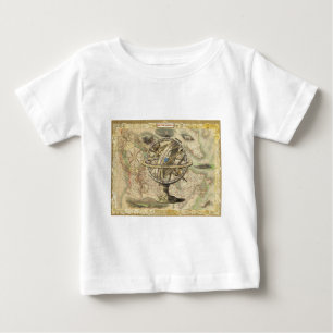 Camiseta Para Bebê Antiga América Britânica Explorar Mapa de Compasso
