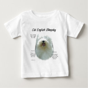 Camiseta Para Bebê Antigo Design de História do Sheepdog Inglês