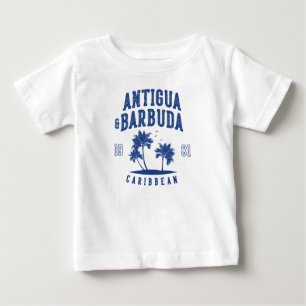Camiseta Para Bebê Antigua e Barbuda Palmeira do Caribe