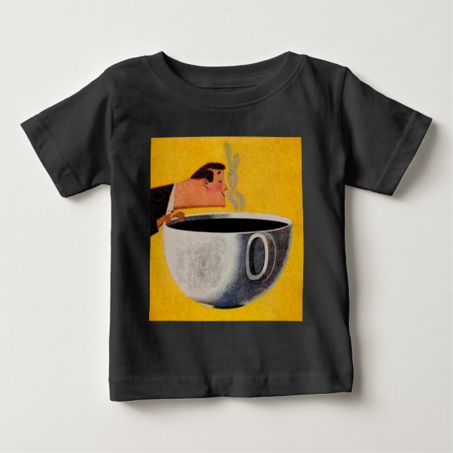 Camiseta Para Bebê Anúncio de Café Antigo (Frente)