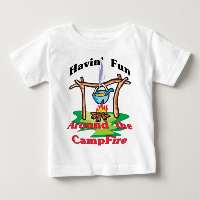 Camiseta Para Bebê Ao redor da Campfire (Frente)