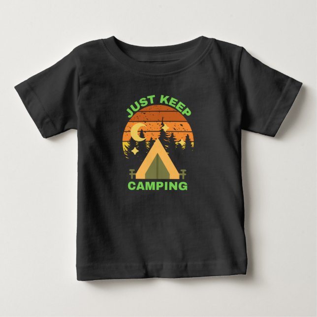 CAMISETA PARA BEBÊ APENAS CONTINUE ACAMPANDO (Frente)