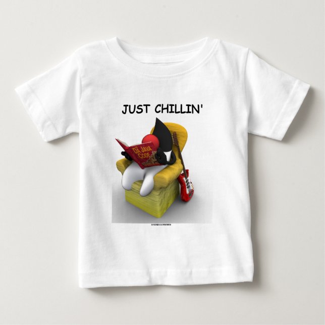Camiseta Para Bebê Apenas Enfileirando (Caractere Java Duke Mascot) (Frente)