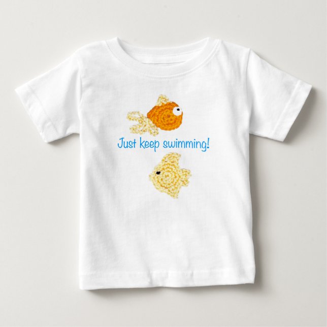 Camiseta Para Bebê Apenas mantenha nadar! (Frente)